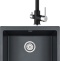 Комплект Мойка кухонная Paulmark Gera PM205546-BLM черный металлик + Смеситель Paulmark Essen Es213011-418 для кухонной мойки, черный металлик - 0