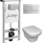 Комплект Система инсталляции для унитазов Jacob Delafon E5504-NF + Чаша для унитаза подвесного Jacob Delafon Vox EDM102-00 + Кнопка смыва Jacob Delafon - 0
