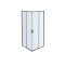 AQ ARI KV 08020BL Душевой уголок квадратный, двери раздвижные 800x800x2000, профиль черный, стекло прозрачное - 0