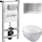 Комплект Система инсталляции для унитазов Jacob Delafon E5504-NF + Унитаз подвесной Jacob Delafon Presquile E4440 + Кнопка смыва Jacob Delafon E4316-CP - 0