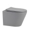 Унитаз подвесной Abber Bequem безободковый с сиденьем микролифт серый матовый AC1102MG - 0