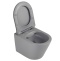 Унитаз подвесной Abber Bequem безободковый с сиденьем микролифт серый матовый AC1102MG - 5