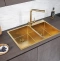 Мойка кухонная Paulmark Helfer 78 брашированное золото PM237851-BG - 2