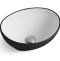 Раковина накладная CeramaLux NC 40.5 см белый/черный  7138BW - 0