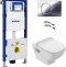 Комплект Система инсталляции для унитазов Geberit Duofix UP320 111.300.00.5 + Чаша для унитаза подвесного Jacob Delafon Struktura EDF102-00 + Кнопка смыва - 0