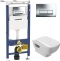 Комплект Система инсталляции для унитазов Geberit Duofix Платтенбау 458.125.21.1 4 в 1 с кнопкой смыва + Чаша для унитаза подвесного Jacob Delafon - 0