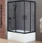 Душевой уголок Royal Bath BP 100х80 L с поддоном профиль черный стекло прозрачное RB8100BP-T-BL-L - 0