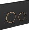 Кнопка смыва Cersanit Twins 63534 c рамкой, черная матовая - 1