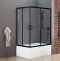 Душевой уголок Royal Bath BP 100х80 R с поддоном профиль черный стекло прозрачное RB8100BP-T-BL-R - 1