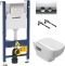 Комплект Система инсталляции для унитазов Geberit Duofix Delta 458.124.21.1 3 в 1 с кнопкой смыва + Чаша для унитаза подвесного Jacob Delafon Struktura - 0