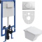Комплект Унитаз подвесной STWORKI Хальмстад SETK2804-0606-001-1-6000 с микролифтом + Система инсталляции для унитазов STWORKI 510162 с кнопкой смыва 230823 хром матовый 561307 - 0