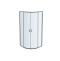 AQ ARI RO 08020BL Душевой уголок 1/4 круга, двери раздвижные 800x800x2000, профиль черный, стекло прозрачное - 0