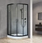 Душевой уголок Royal Bath НК 90х90 с поддоном профиль черный стекло прозрачное RB90HK-T-BL - 1