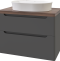 Тумба с раковиной STWORKI Берген 80 серая с темной столешницей, Bocchi Slim Line 1600-001-0126 568177 - 7