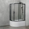 Душевой уголок Royal Bath ВК 120х80 R с поддоном профиль черный стекло прозрачное RB8120BK-T-BL-R - 1