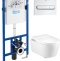 Комплект Система инсталляции для унитазов Roca DUPLO WC 890090020 + Унитаз подвесной Roca Inspira in-wash + Кнопка смыва Roca PL1 Dual хром - 0