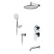 A175819 Встраиваемый комплект для ванны с верхней душевой насадкой и изливом - 0