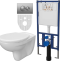 Комплект  Унитаз подвесной DIWO Анапа безободковый + Система инсталляции для унитазов DIWO 4501 с кнопкой смыва 7311 хром матовый 580528 - 0