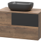 Тумба под раковину Misty Коломбо 80 темное дерево - черный П-Кол-01080-074П - 0
