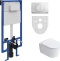 Комплект Унитаз подвесной STWORKI Ноттвиль SETK3104-2616 безободковый, с микролифтом + Система инсталляции для унитазов STWORKI 510162 с кнопкой смыва 230823 хром матовый 561393 - 0