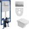 Комплект Унитаз подвесной STWORKI Хальмстад SETK2804-0606-001-1-6000 с микролифтом + Система инсталляции для унитазов STWORKI 510162 с кнопкой смыва 230822 хром глянцевый 561439 - 0