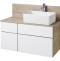 Тумба с раковиной Mila 50 и столешницей Aquaton Мишель 100 белый-светлое дерево 1A2441K3MIDU0 - 0