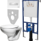 Комплект Унитаз подвесной Roca Mateo 346200000 с микролифтом + Система инсталляции для унитазов DIWO 4501 + Кнопка смыва DIWO 7320 белая 578007 - 0