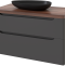 Мебель для ванной STWORKI Берген 100 серая с темной столешницей,  раковина Bocchi Etna Etna 1114-004-0125 черная 568139 - 6