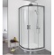 AQ ARI RO 09020BL Душевой уголок 1/4 круга, двери раздвижные 900x900x2000, профиль черный, стекло прозрачное - 2