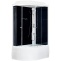 Душевая кабина Royal Bath BK 120x80 R профиль белый стекло прозрачное задняя стенка черная  RB8120BK5-BT-R - 0