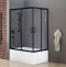 Душевой уголок Royal Bath BP 100х80 L с поддоном профиль черный стекло прозрачное RB8100BP-T-BL-L - 1