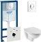 Комплект Система инсталляции для унитазов Grohe Rapid SL 38750001 4 в 1 с кнопкой смыва + Крышка-сиденье Jacob Delafon Patio E70021 с микролифтом - 0