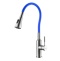 Смеситель для кухни Lemark с гибким изливом и 2х-функциональным аэратором, сталь/синий  LM5082S-Blue - 0