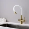 Смеситель для кухни Paulmark Salix с гибким изливом золото - белый матовый Sa213419-Gw - 6