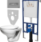 Комплект Унитаз подвесной Roca Mateo 346200000 с микролифтом + Система инсталляции для унитазов DIWO 4501 + Кнопка смыва DIWO 7321 хром матовый 578008 - 0