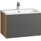 Тумба с раковиной Aquaton Сохо 75 серый-светлое дерево 1A2581K1AJA00 - 0