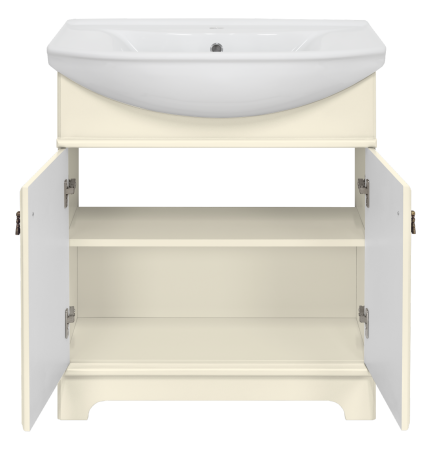 Тумба с раковиной Misty Лувр 75 бежевая глянцевая УТ000005243 - 1