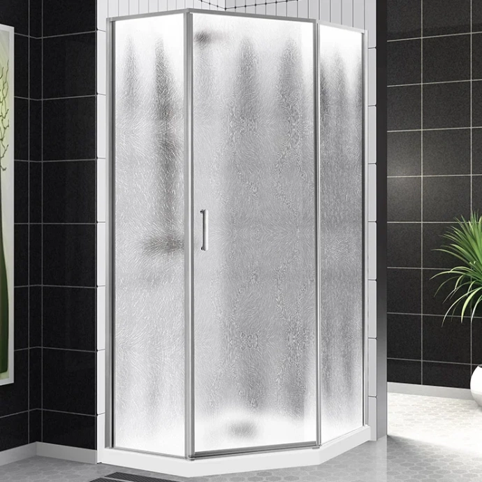 Душевой уголок BelBagno Uno 90х90 профиль хром стекло рифленое UNO-195-P-1-90-CH-CR - 0