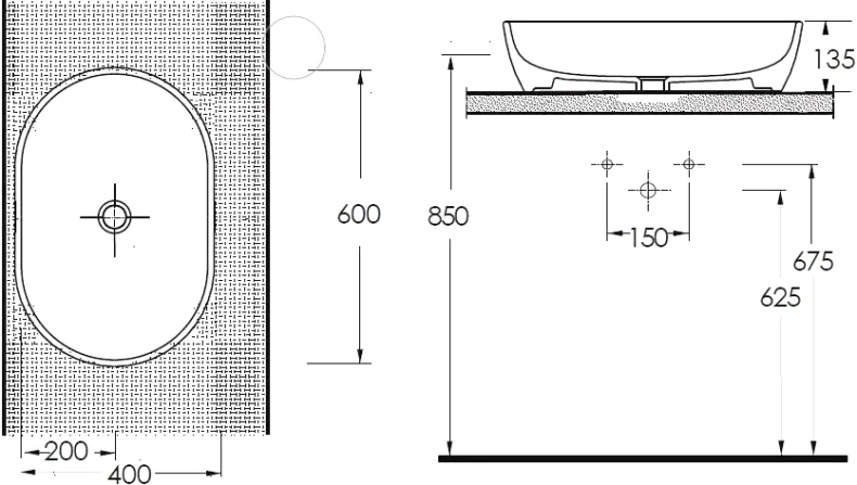 Раковина накладная beWash Bogen 60 черный 88601006 - 3