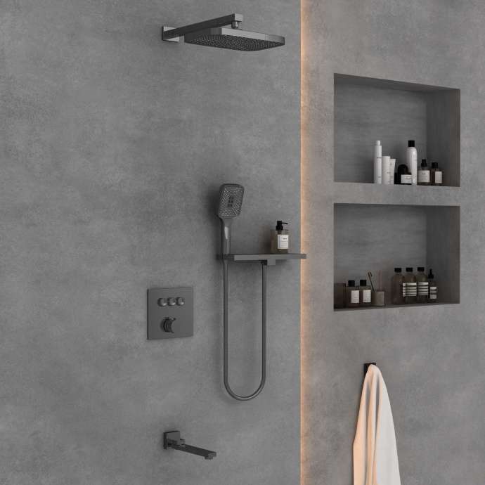 Душевой комплект Vincea с термостатом сталь VSFW-4311RGM - 0