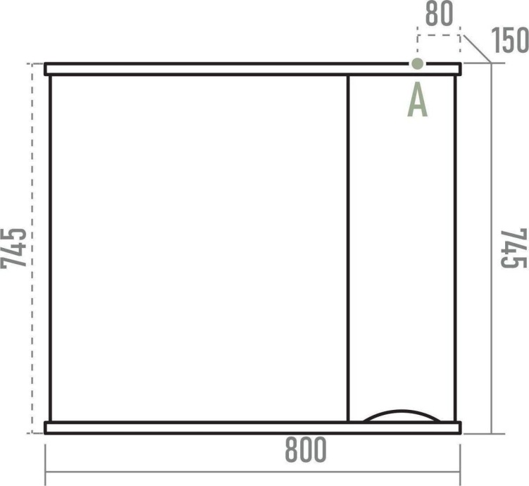 Зеркало-шкаф Misty Атлантик 80 L белый с подсветкой  П-Атл-4080-010Л - 4