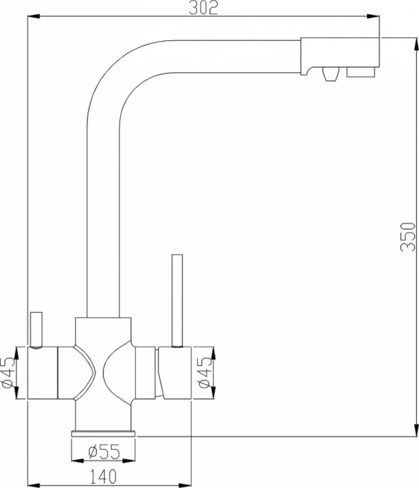 Смеситель Steel Hammer SH 552 Black Cr для кухонной мойки - 1