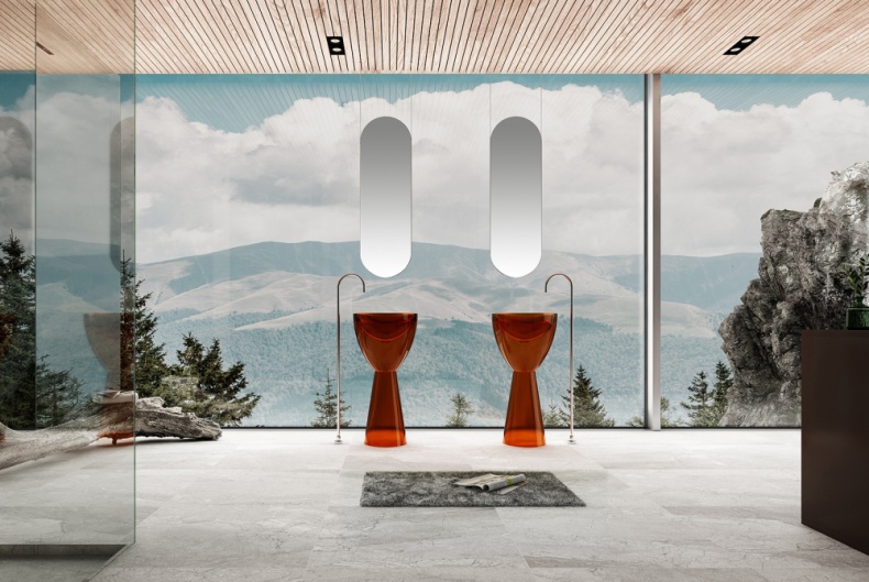 Раковина напольная ABBER Kristall 45 коричневый  AT2703Opal - 1