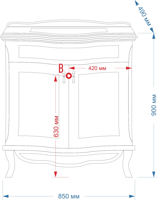 Тумба для комплекта Misty Дайна 85 черная эмаль П-Дай01085-021Пр - 2