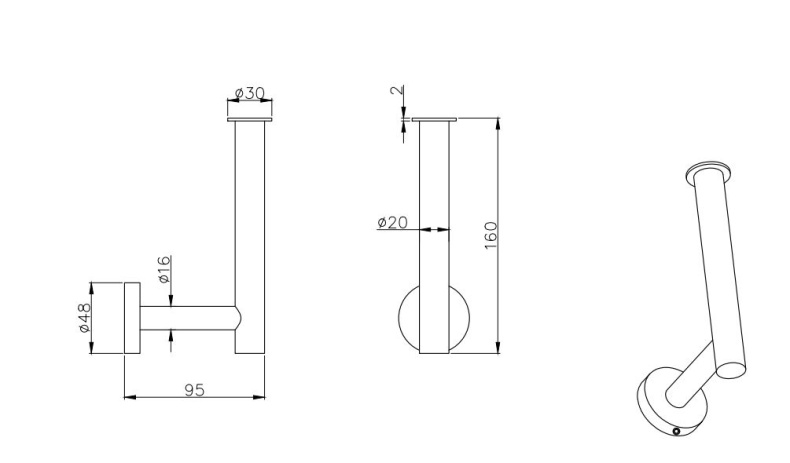 Бумагодержатель для запасного рулона AQUATEK ВЕГА AQ4007CR - 1