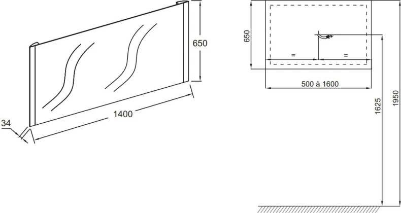 Зеркало Jacob Delafon Replique 140 с подсветкой и защитой от запотевания EB1476-NF - 2