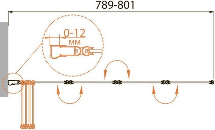 Шторка на ванну Cezares Relax V-4-80/140-C-Bi стекло прозрачное RELAX-V-4-80/140-C-Bi - 2