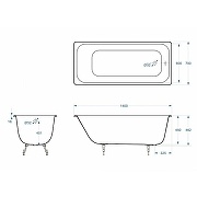 Чугунная ванна Delice Aurora 140x70 DLR230617R-AS с отверстиями под ручки с антискользящим покрытием - 1