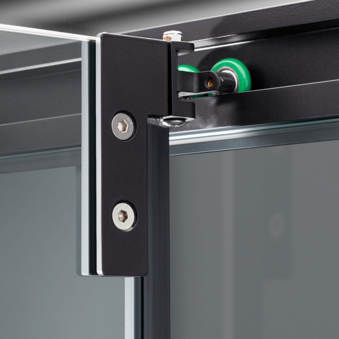 Душевой уголок Vincea Stile 90х90 R профиль черный стекло прозрачное VSS2-2ST9090CLB-R - 4