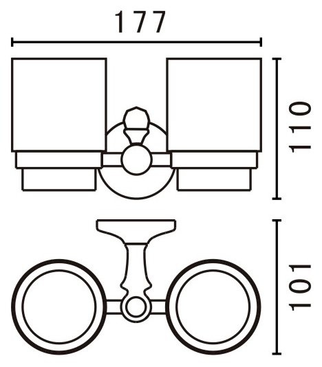 Стакан Art&Max Antic Crystal двойной AM-E-2688SJ-Br - 2